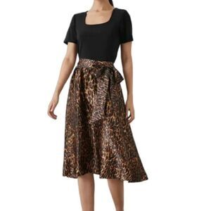 NWT Truly 4 You Leopard Midi Skirt in Size Large